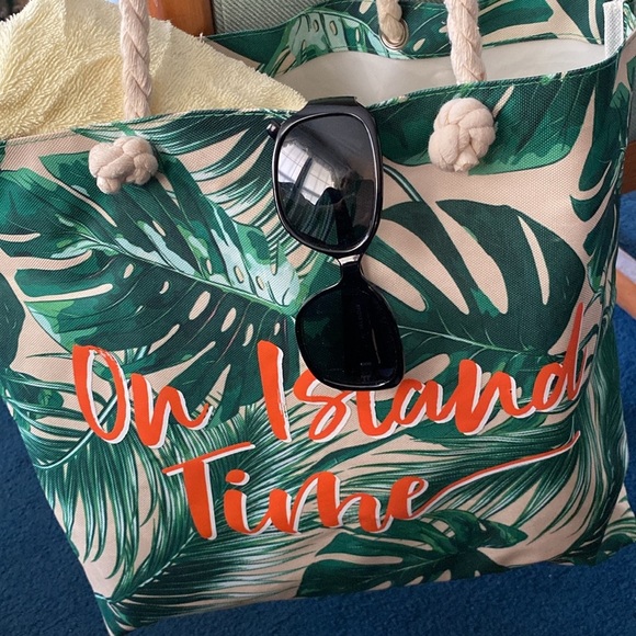Tote Bag Ulta On Island Time Canvas Rope Handles Beach Cruise Vacation - Picture 4 of 9